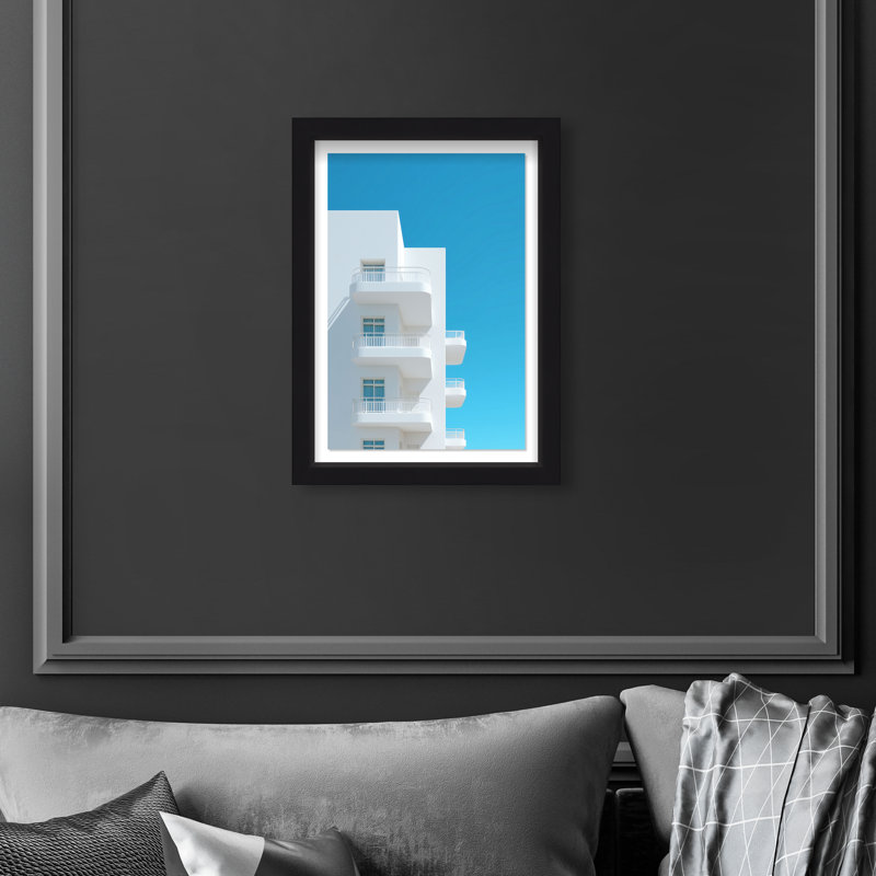 Modular White II Framed Graphic Art, 37.5"H x 25.5"W, Black Shadowbox