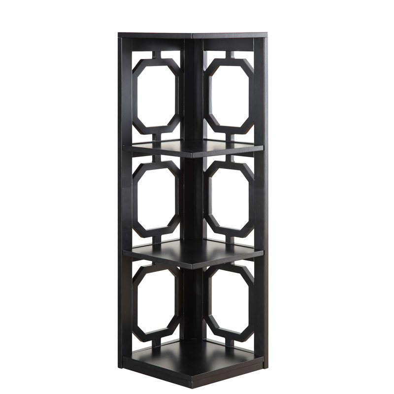 Bibliothèque de coin H 38,5 "x l 12" Rumbell, Noir, (3 tablettes) H 39 po x l 12 po x P 12 po