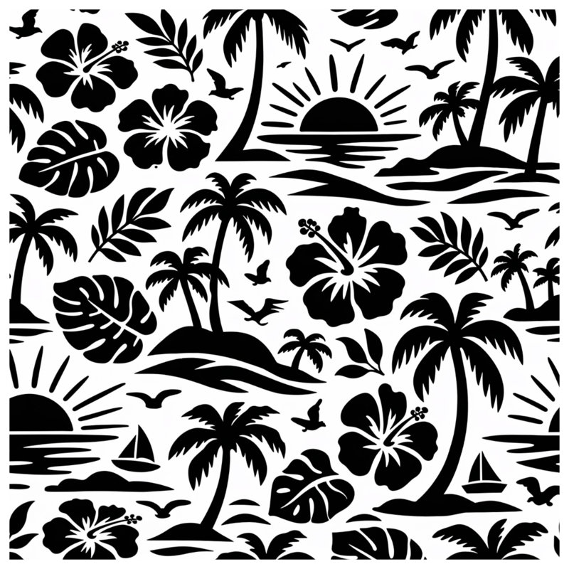 Rideau de douche Tropical, L 70 po x H 72 po