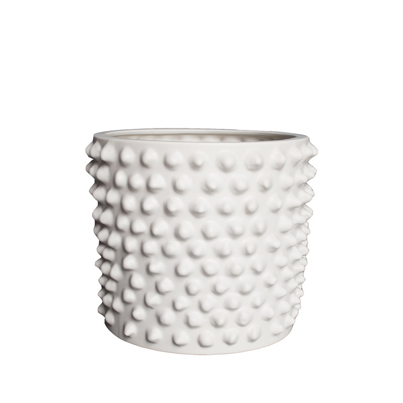Cloudy Ceramic Pot Planter, Gray Beige, 9.84" H x 11.81" W x 11.81" D