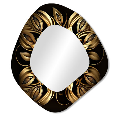 Glamourous Lily On Black IV - Lily Asymmetric Shapes - Grand miroir mural moderne