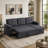 84" Linen Reversible Sleeper Sectional Sofa With Storage Chaise-1093544641-1093544640