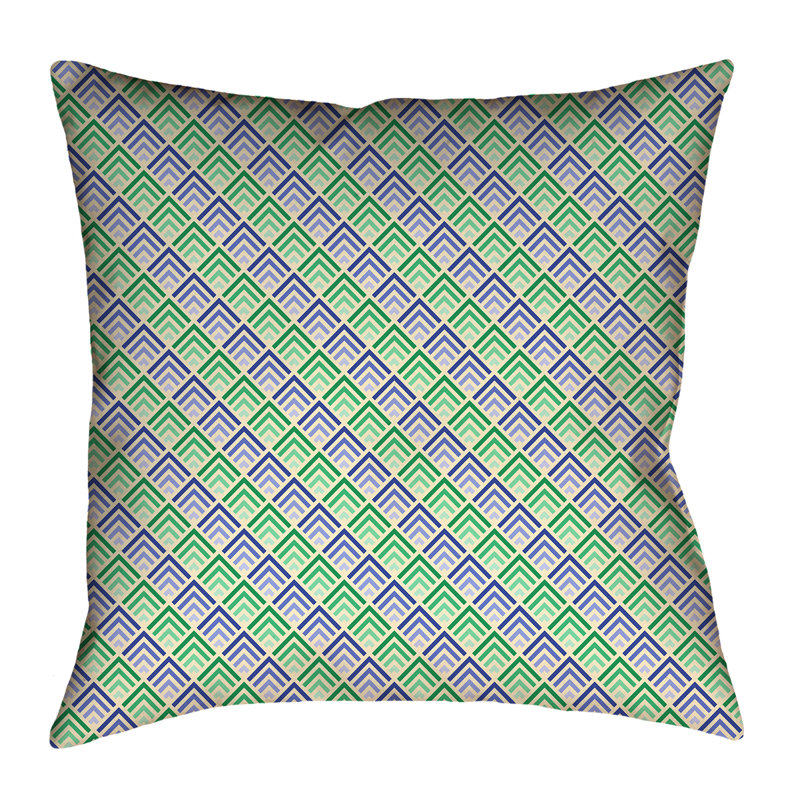 Coussin Katelyn Elizabeth, 18 po x 18 po, Vert / orange, Sergé de coton