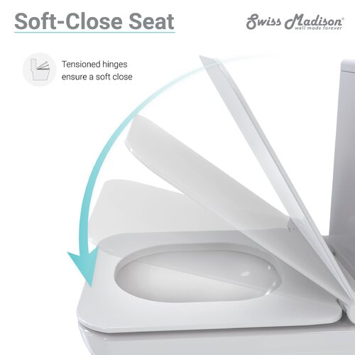 Swiss Madison Carre Dual-Flush Rectangular One-Piece Toilet (Seat ...