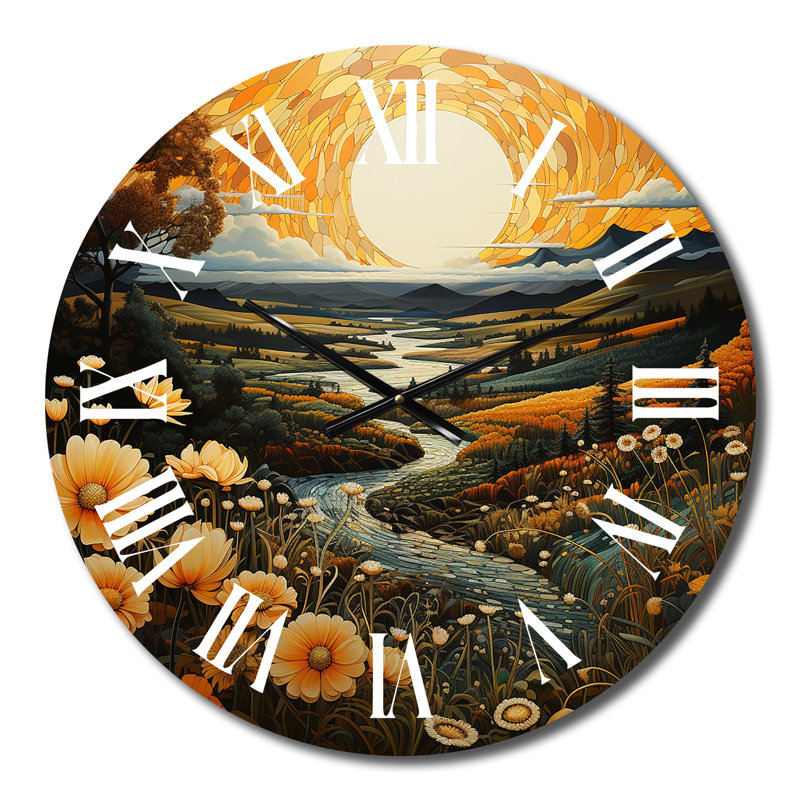 Horloge murale Pairies Serenity Pointillism II - Paysages, Moyenne