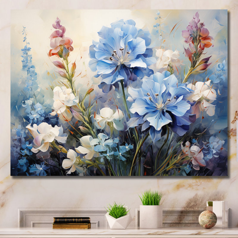 Blue Bonnets, impression romantique III - impression, H 30 po x l 40 po x P 1,5 po, Toile tendue