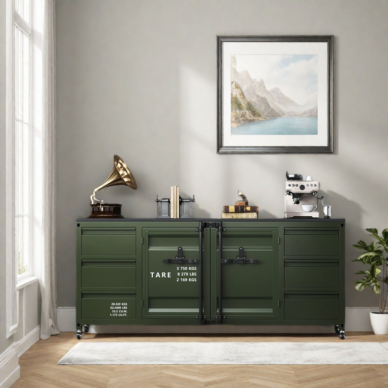 Armoire de style industriel rétro, Vert