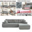 Canapé-lit modulaire en L modulaire, canapé convertible 4 places minimaliste moderne-345350477-345350476