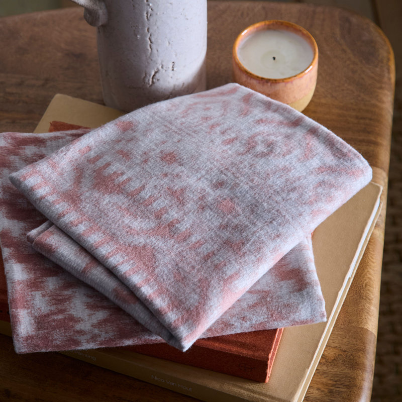 Bergen Cotton Geometric Duvet Cover Set with Pillowcases Included, Terracotta, Single Duvet Cover + 1 Standard Pillowcase
