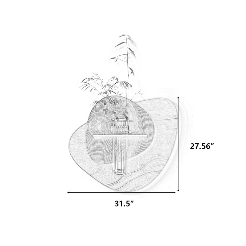 Art mural grès vert et blanc à forme libre, H 27,56 po x l 31,5 po