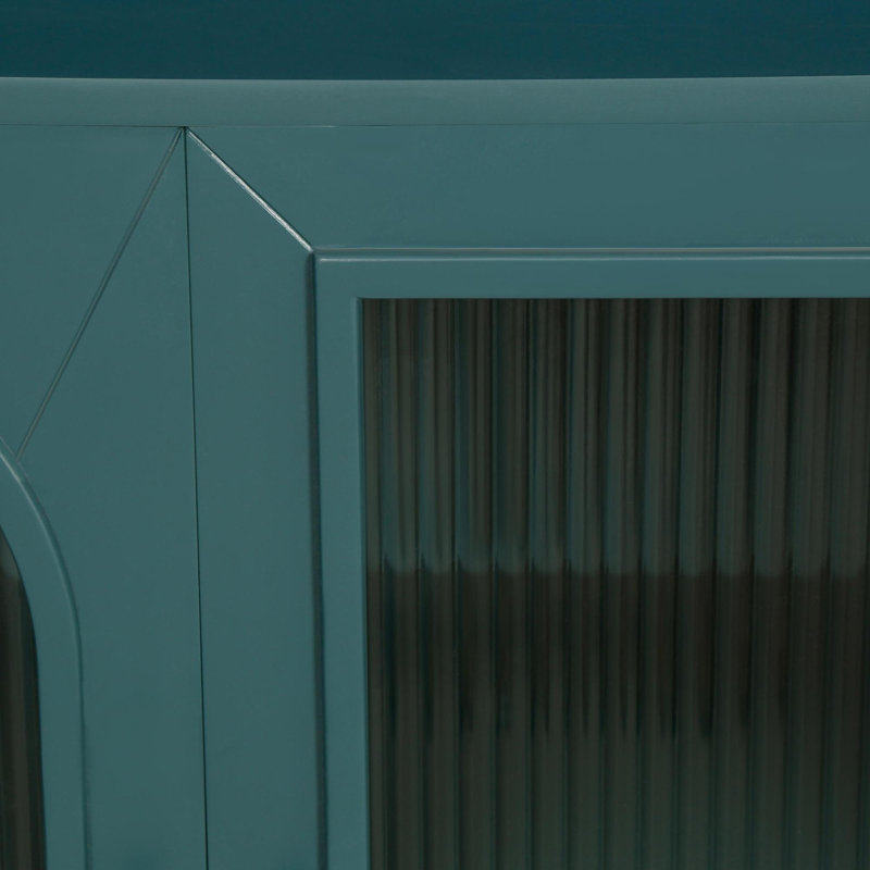 Buffet de salle à manger moderne en bois avec portes en verre, Marine