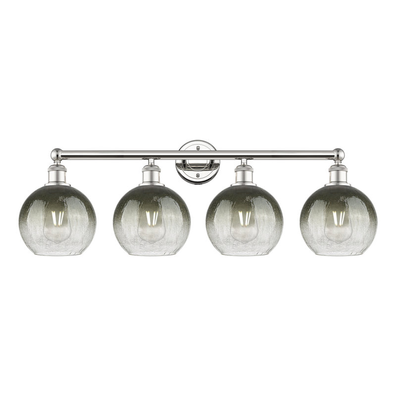 Edison - Appleton - Éclairage pour meuble-lavabo de salle de bain 4 lumières, Ardoise, Nickel poli