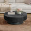 Table basse ronde avec rangement Table d'appoint moderne en placage de bois massif