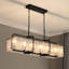 Lustre rectangulaire en cristal 6 lumières à intensité variable pour îlot de cuisine-1980528483-2008972027