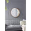 Miroir rond de 31,5 po avec cadre en bois de pin, miroir mural pour salle de bain et salon