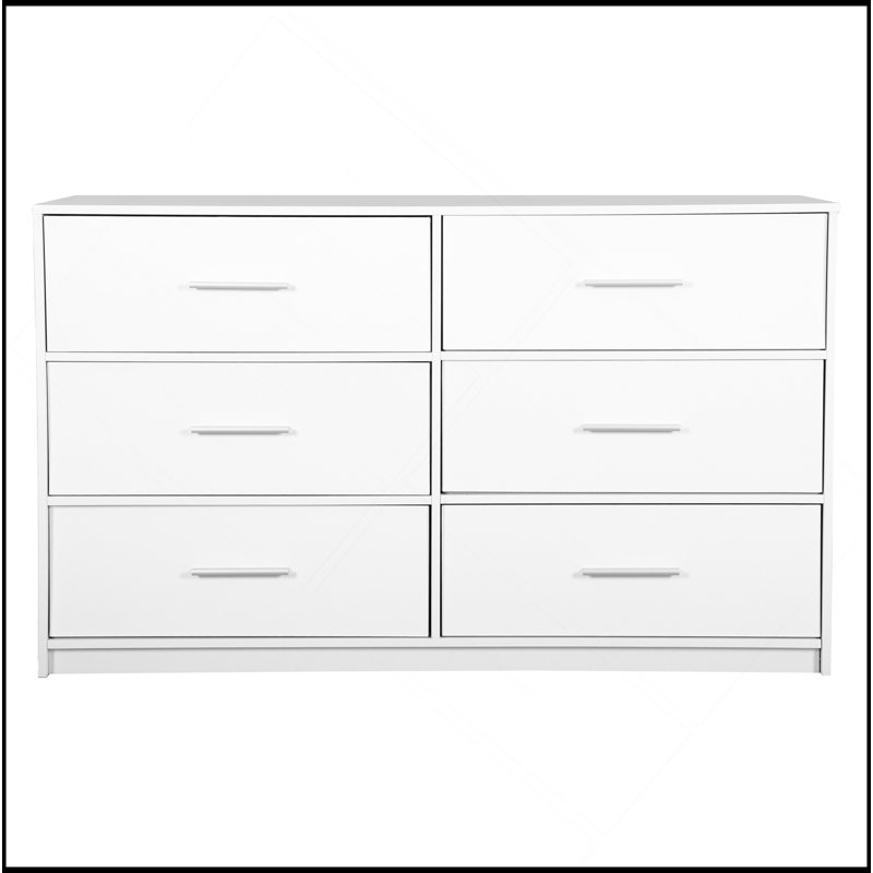 6-Drawer Dresser With Large Fabric Drawers, White