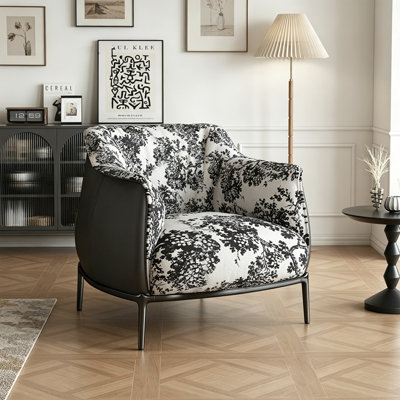 Fauteuil d'appoint en tissu rétro