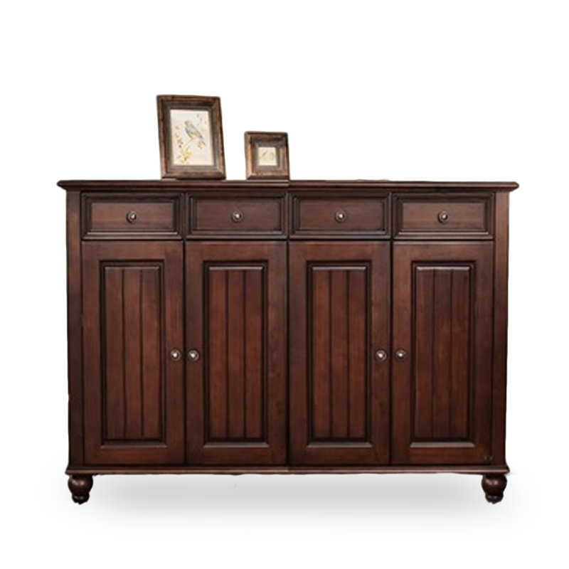 Dark-walnut Solid Wood Shoe Storage Bench