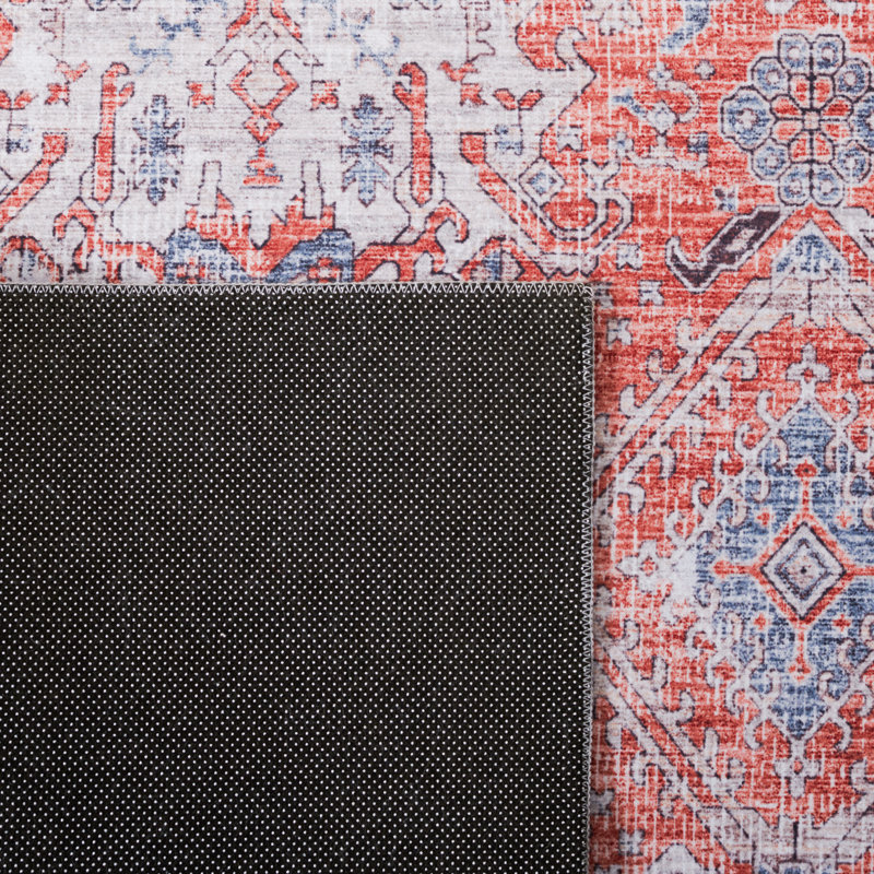 Tapis de couleur rouille / beige Ziebarth 188 M / W S / R, Rectangle 9 pi x 12 pi