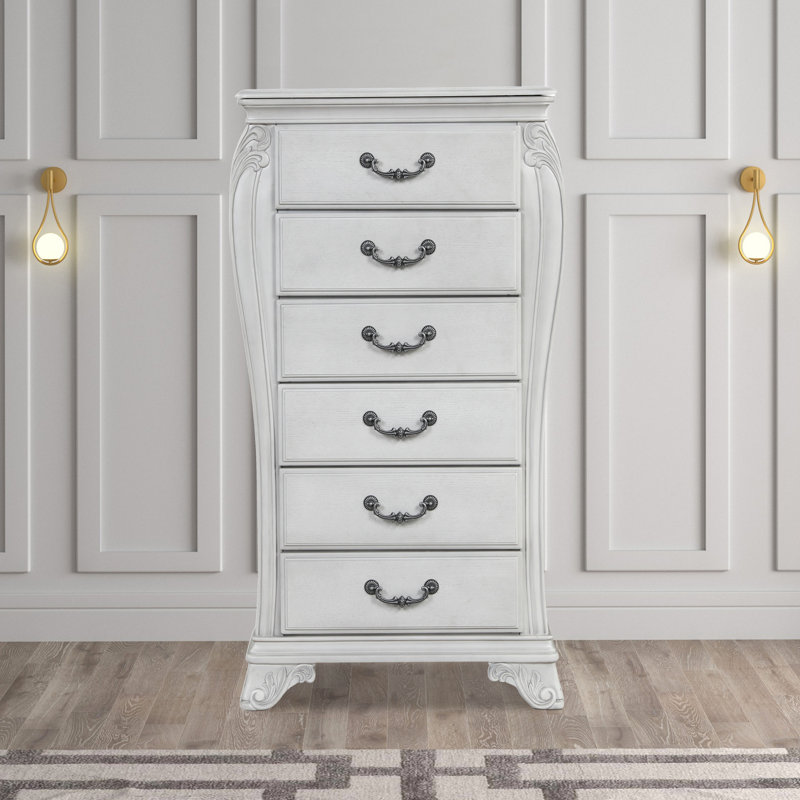 Commode à bijoux en bois massif 6 tiroirs Cambria Hills