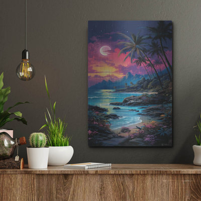 Art mural en métal «Tropical Sunset» 6 pi par Momart