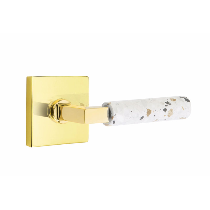Ensemble de leviers de passage Emtek Select, rosette carrée, tige carrée en L, poignée, CF, Universel/réversible