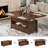 40" Lift Top Coffee Table, Multi-Function Convertible to Dining Table with Drawers & Storage-2144250238