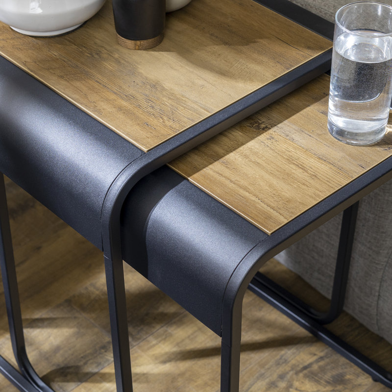 Pomona Nesting Tables, Rustic Oak
