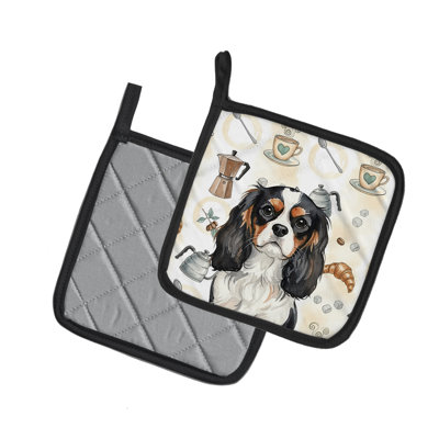 Paire de porte-casseroles tricolores Cavalier Spaniel