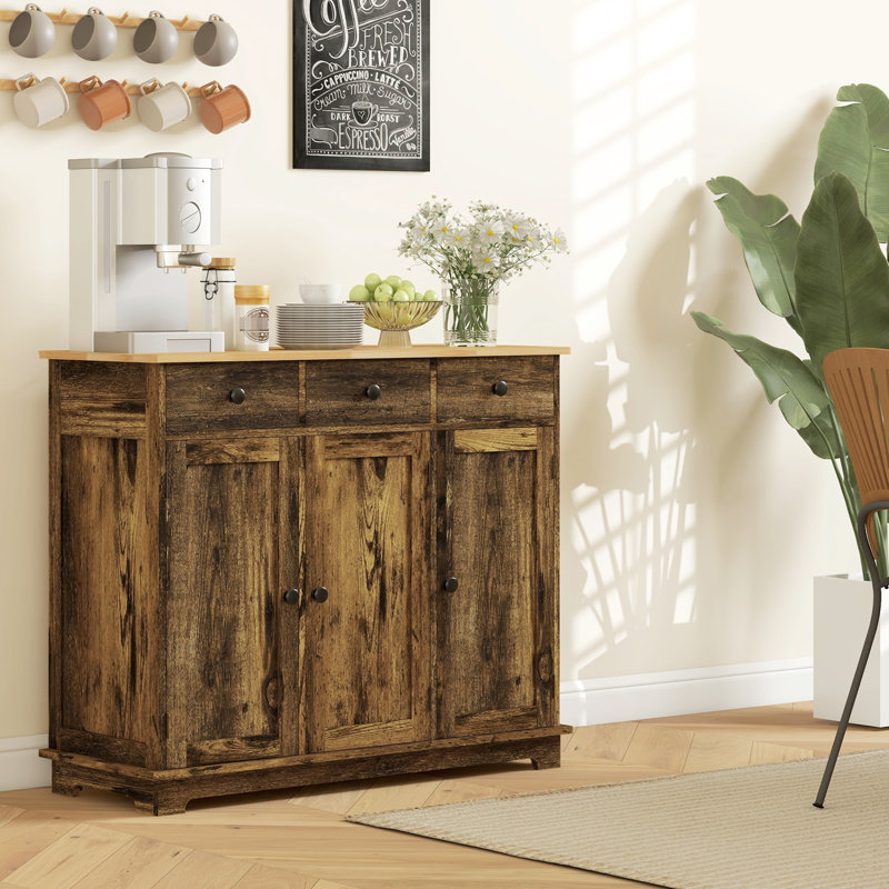 Buffet de cuisine moderne à 3 tiroirs avec tablettes réglables
