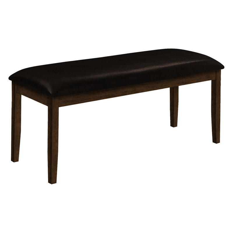 Banc 48 po rectangulaire avec base en bois massif - siège rembourré brun pour la cuisine et le couloir Home Spaces