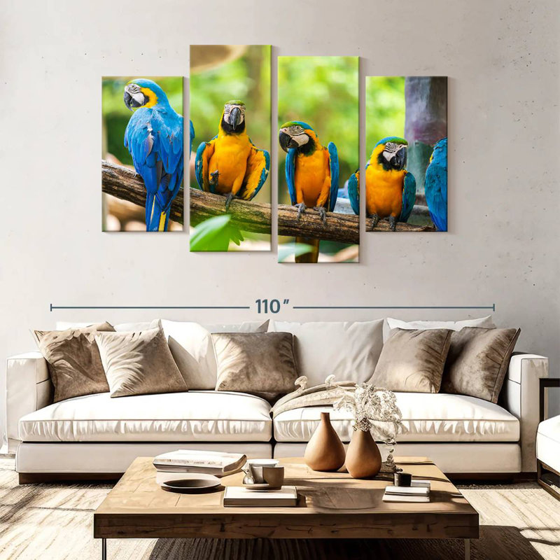Brampt Macaw Party, 54" H x 84" W