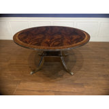 60" Round Banded Mahogany Dining Table