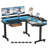 L Shaped Electric Standing Desk With Under-Desk Drawers Built-In Power Outlets-214957223