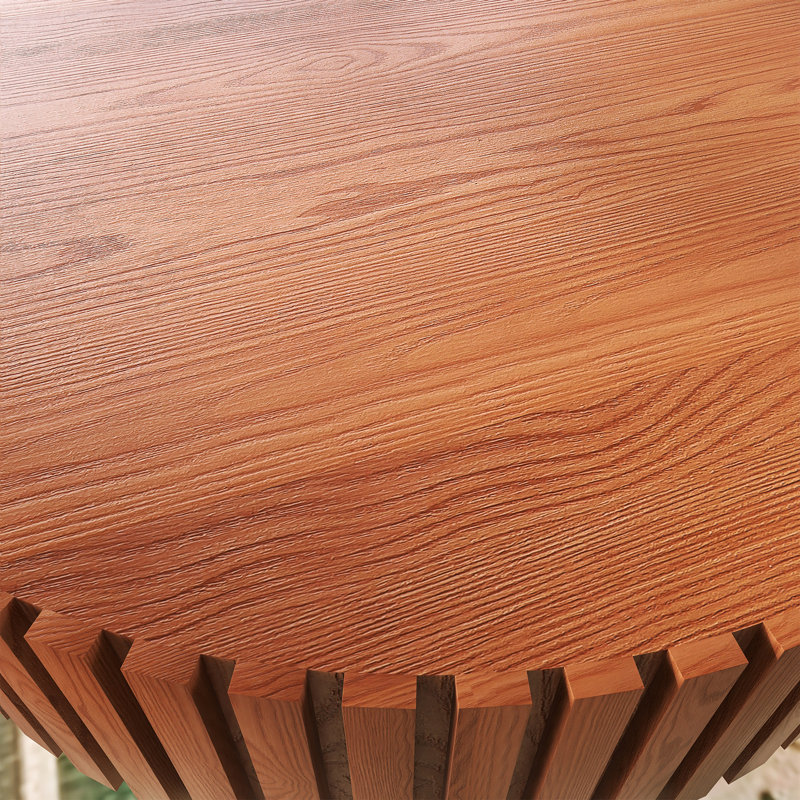 Table basse ronde fabriquée à la main, Bois naturel
