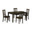 Ensemble de meubles de salle à manger 7 pièces comprenant une table de cuisine rectangulaire et 6 chaises de salle à manger en lin, cappuccino-1943080373-1943080370-1943080330
