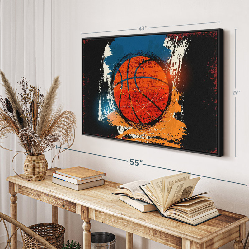 Impression sur toile Basketball Grunge, H 29 po x l 43 po