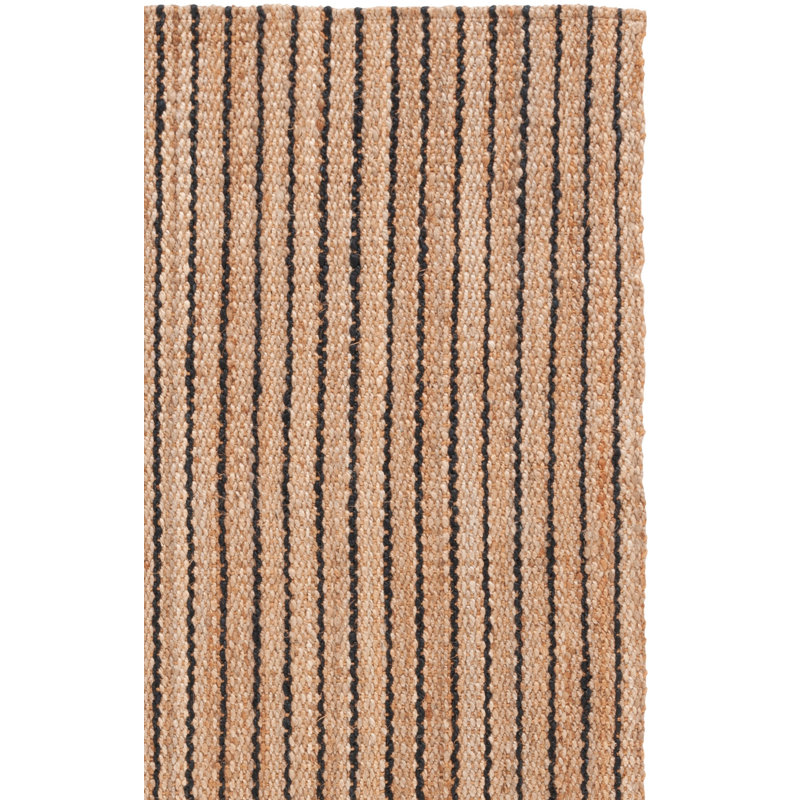 Tapis rayé en jute et fibre de coco Lyster Beach, Rectangle 8 pi x 10 pi