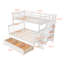 Lit superposé simple avec tiroir et espace - Rangement de courtepointe pratique pour garde-corps blanc-1886711255-1886711249