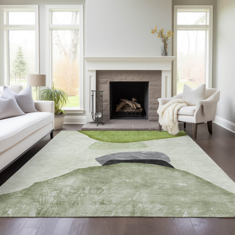 Meilani Abstract Machine Woven Polyester Rug, Rectangle 8' x 10'