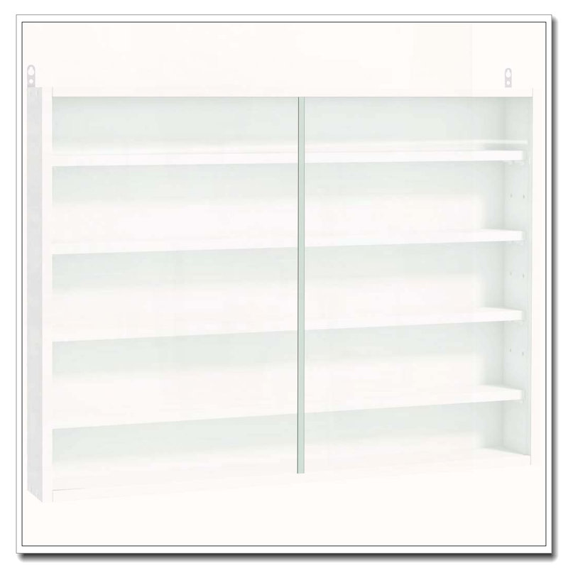Vitrine à 5 niveaux avec tablettes réglables, Blanc