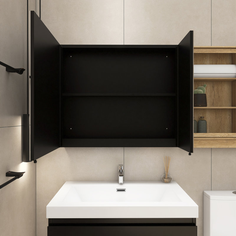 30 In. W. X 26 In. H LED Rectangular Iron Medicine Cabinet With Mirror