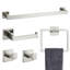 Ensemble d'accessoires de salle de bain 5 pièces, accessoires de salle de bain, fixation murale, acier inoxydable-134444832