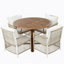 Ensemble de table de salle à manger extensible en bois 5 pièces pour table d'extérieur 12 pouces avec 4 chaises en rotin pour terrasse