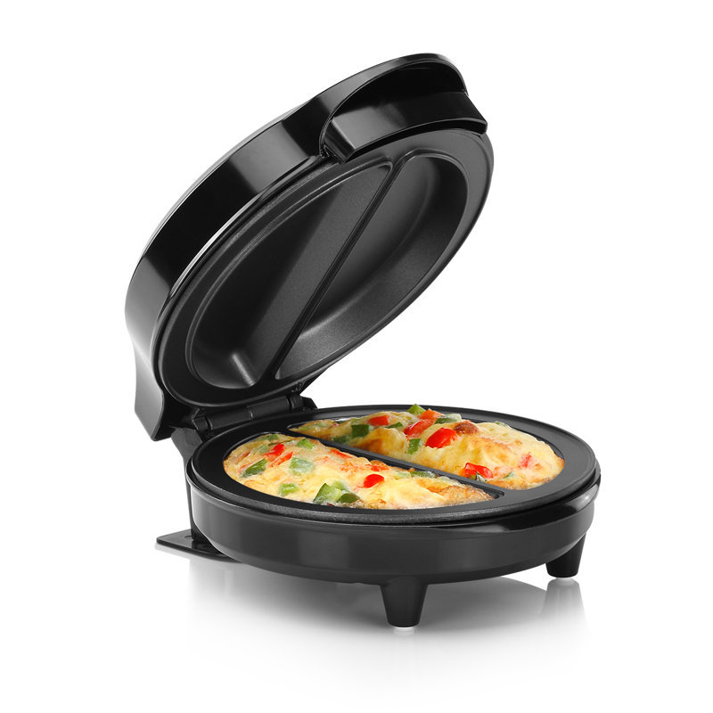 Holstein Housewares 2-Section Omelet Maker, Black
