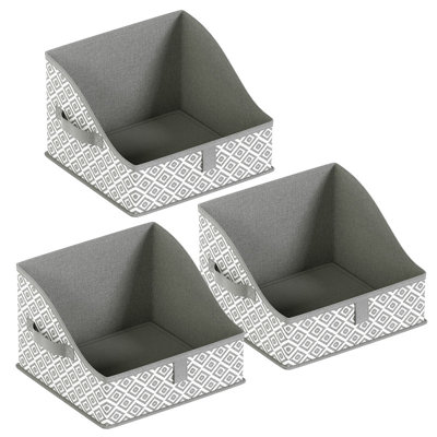 Ensemble de 3 bacs de rangement pliables en forme de trapèze Ebern Designs - ensemble de 3