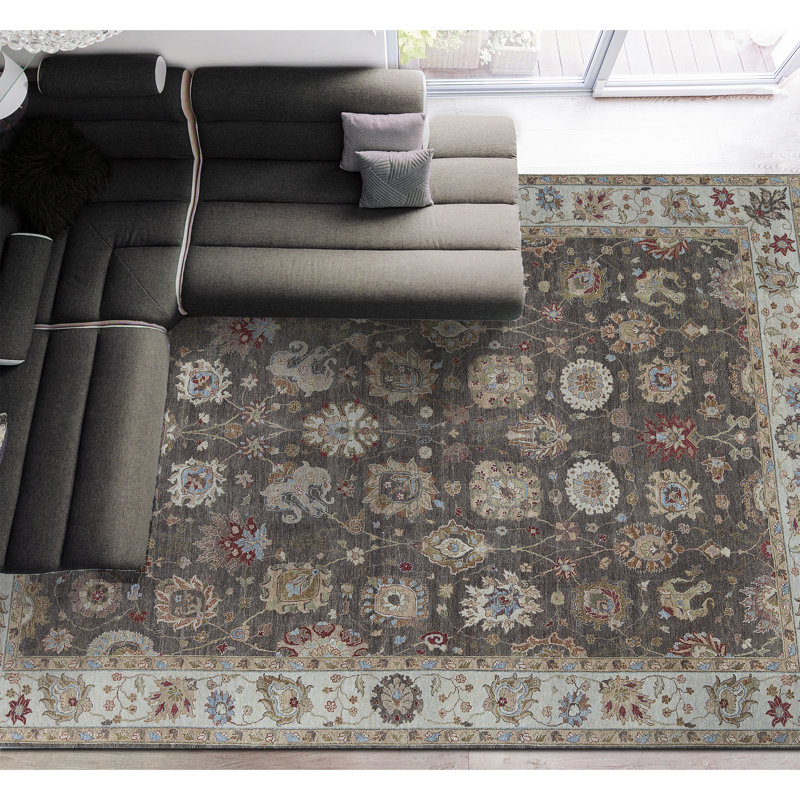 Hand-Knotted High-Quality Brown and Ivory Area Rug