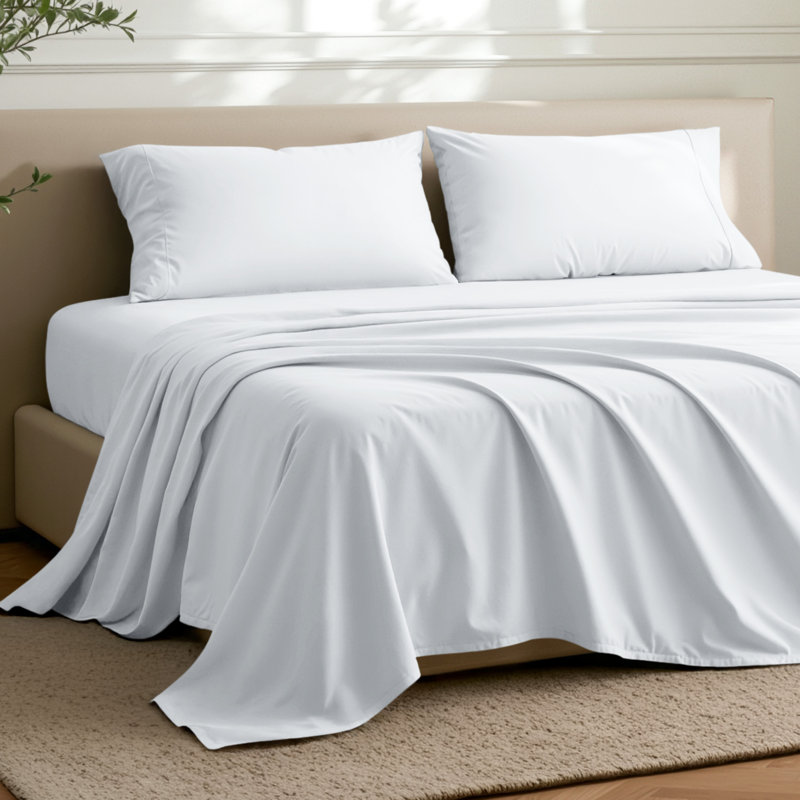 Drap de luxe ultra doux, Drap plat de taille très grand, Blanc