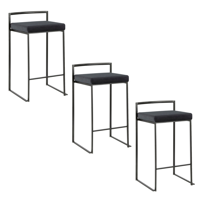 Contemporary Counter Stool, Siège noir / cadre noir