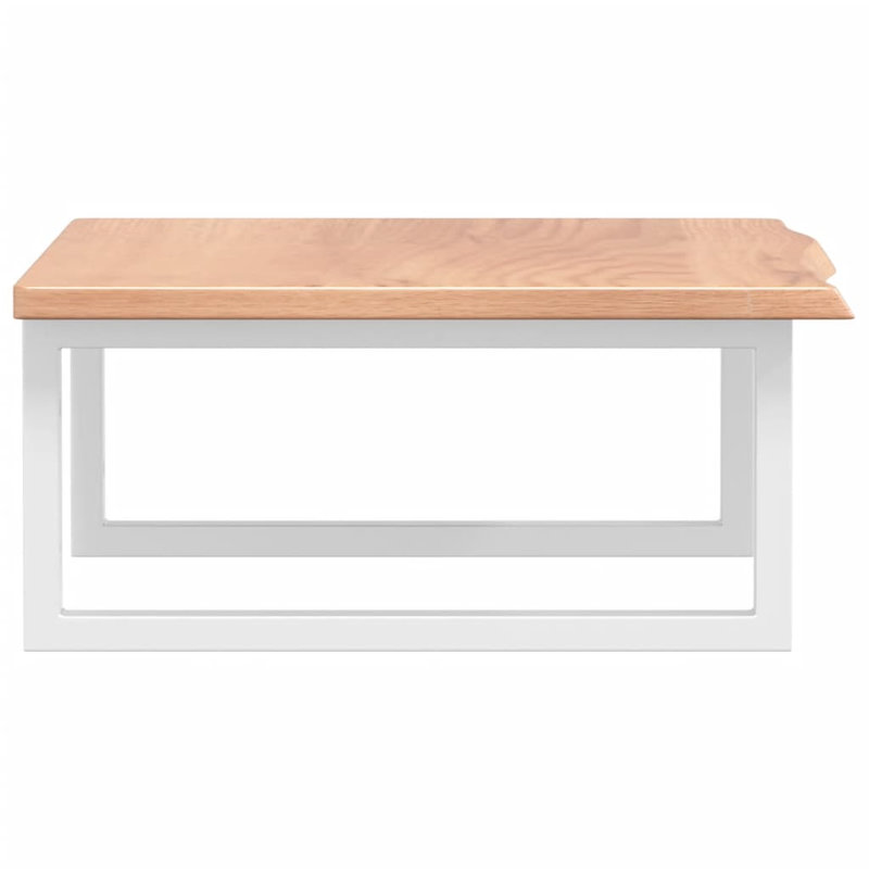  Basin Shelf Wall Mounted Bathroom Countertop Steel And Solid Wood Oak, 2cm H x 60cm W x 50cm D, Brown